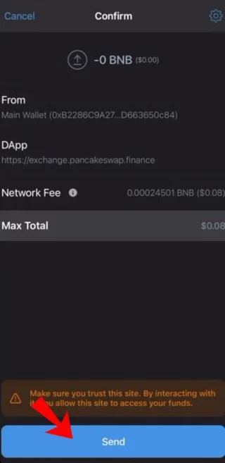 نحوه فروش توکن در PancakeSwap