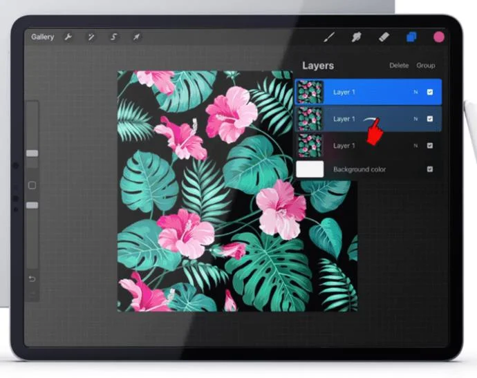Como selecionar várias camadas no Procreate