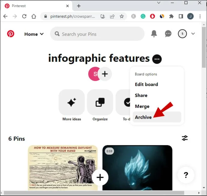 نحوه حذف یک تابلو در پینترست