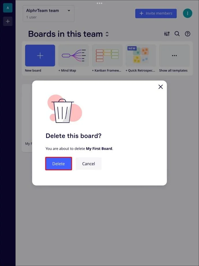 چگونه یک برد را در Miro حذف کنیم چگونه یک برد را در Miro حذف کنیم
