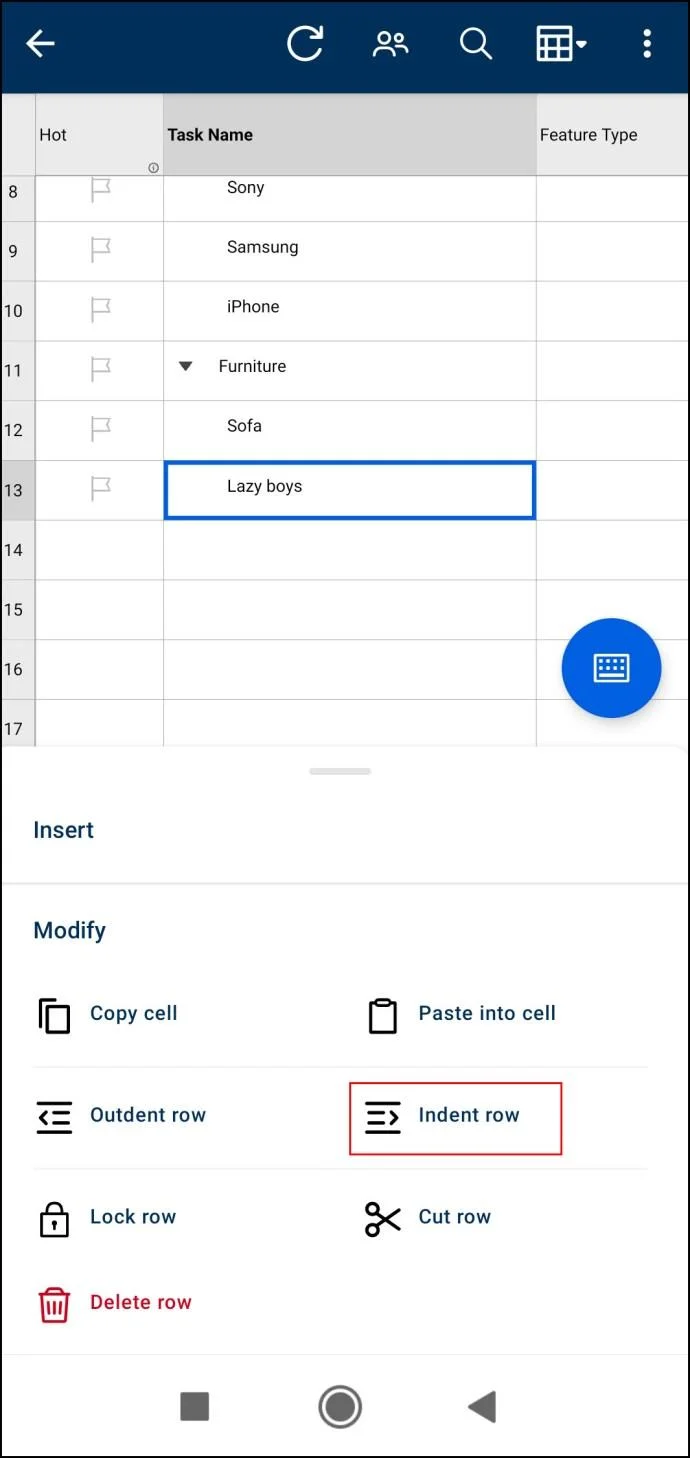 Come aggiungere una sottoattività in Smartsheet