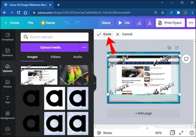 چگونه یک شکل را با یک تصویر در Canva پر کنیم