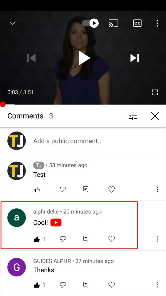 Come bloccare un commento su YouTube
