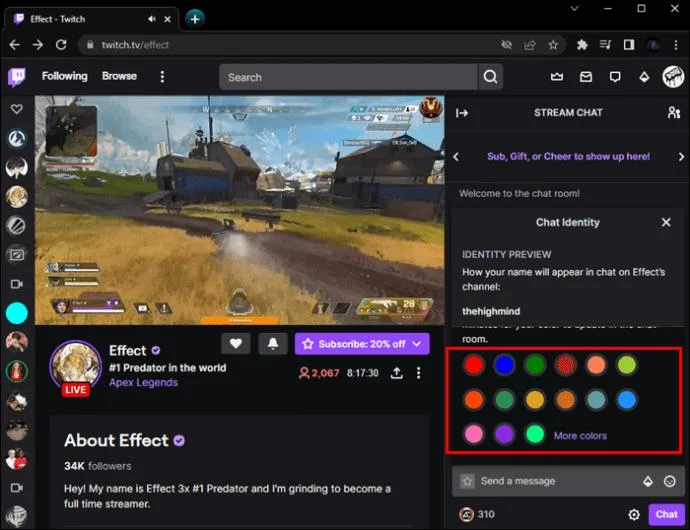 نحوه تغییر رنگ چت در Twitch به روش آسان