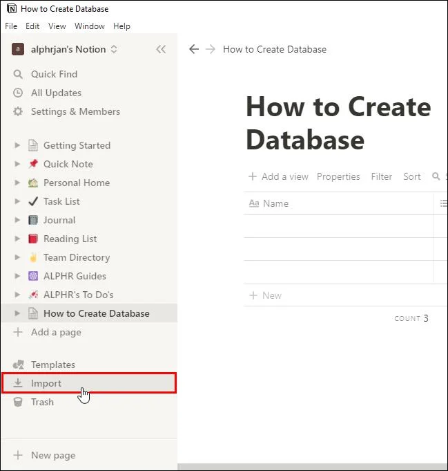 نحوه ایجاد یک پوشه در Notion