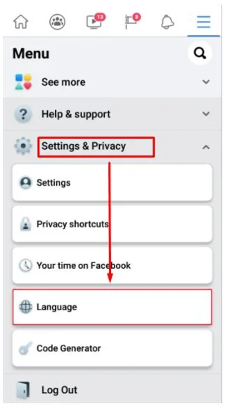 نحوه تغییر زبان پیش فرض در فیس بوک نحوه تغییر زبان پیش فرض در فیس بوک