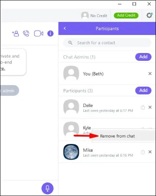نحوه ترک یک گروه در وایبر