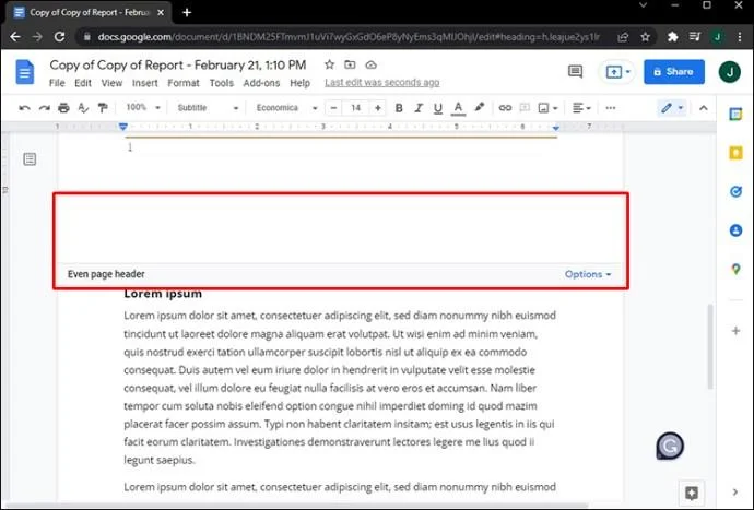 Jak tworzyć różne nagłówki dla różnych stron w Dokumentach Google