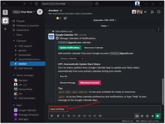 چگونه تقویم گوگل را به Slack اضافه کنیم