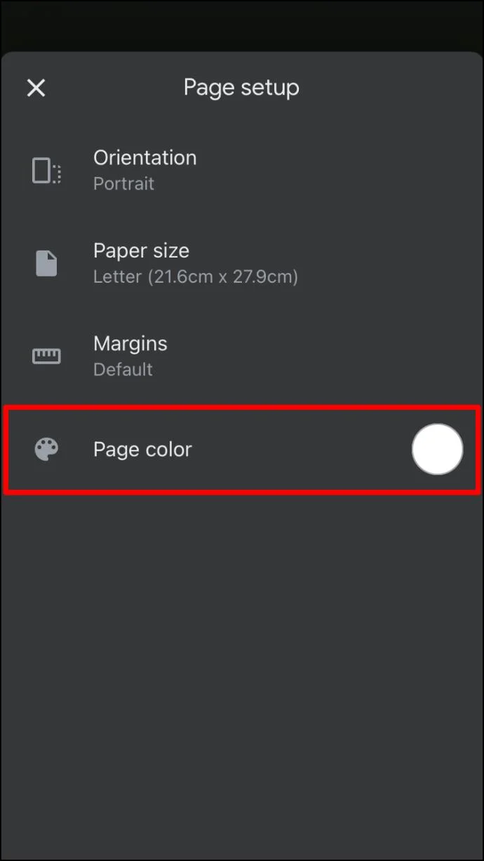 نحوه تغییر رنگ پس زمینه در Google Doc