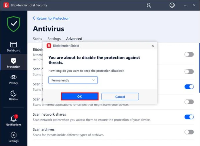 نحوه غیرفعال کردن Bitdefender به طور موقت یا دائم