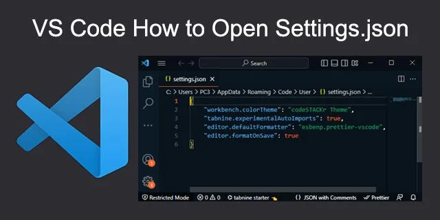 Jak otworzyć Settings.Json w kodzie VS