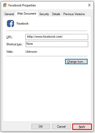 Hoe Facebook-pictogram aan bureaublad toe te voegen