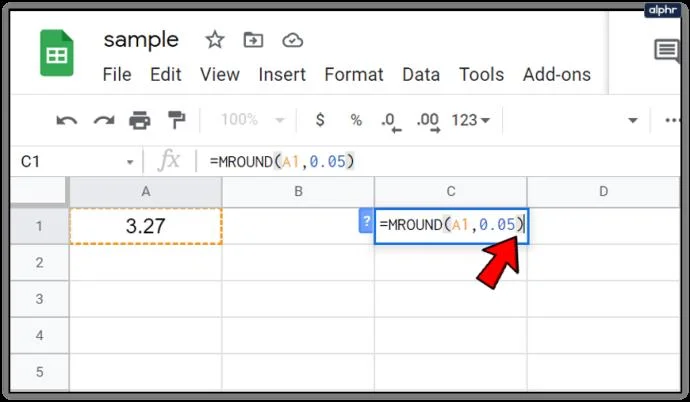 Jak zaokrąglić komórki Arkuszy Google do najbliższych 10