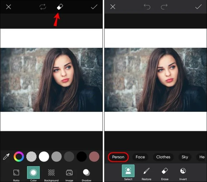 نحوه حذف پس زمینه در Picsart