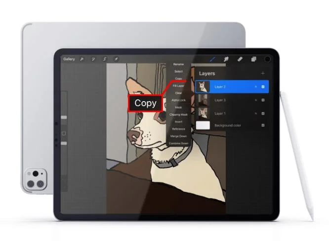 نحوه کپی و چسباندن در Procreate