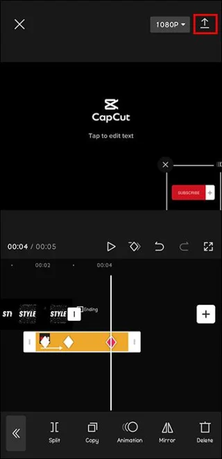 Exportation de la vidéo dans CapCut