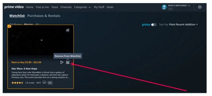 Come rimuovere la cronologia e la watchlist da Amazon Prime Video
