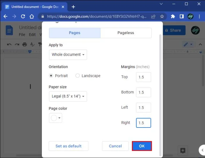 Cómo cambiar el tamaño de página en Google Docs