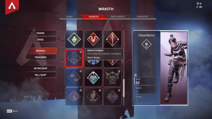 نحوه تجهیز نشان ها در Apex Legends