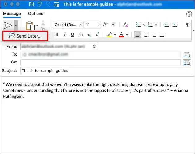 Jak zaplanować wiadomość e-mail w programie Outlook