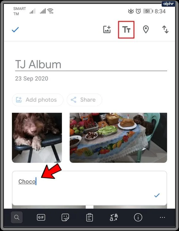 Cómo agregar texto en Google Photos