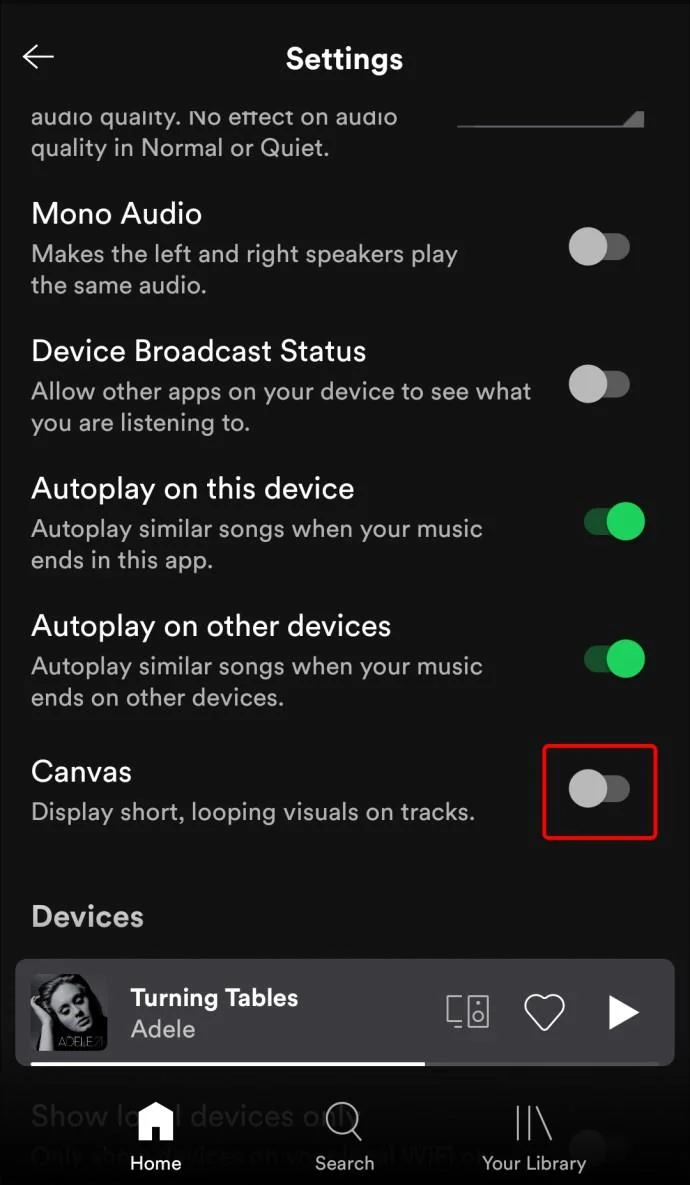 نحوه روشن یا خاموش کردن Canvas در Spotify