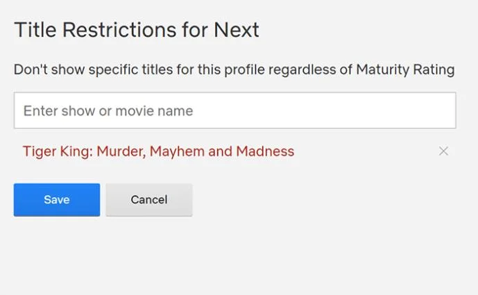 Utilizzo del controllo parentale per bloccare gli spettacoli su Netflix