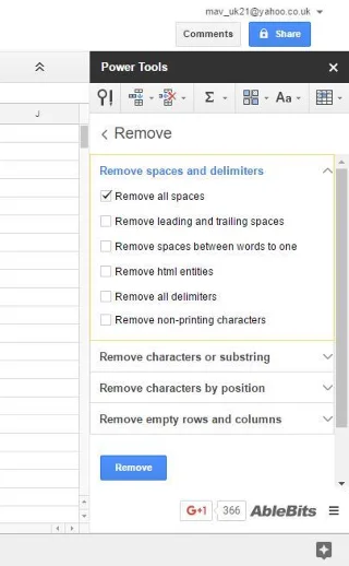 Jak usunąć spacje w Arkuszach Google