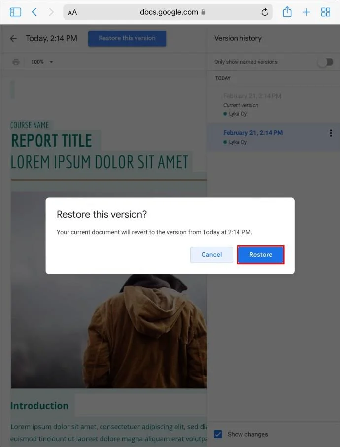 چگونه به نسخه قبلی Google Doc برگردیم