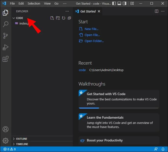 نحوه ایجاد یک فضای کاری جدید در VS Code