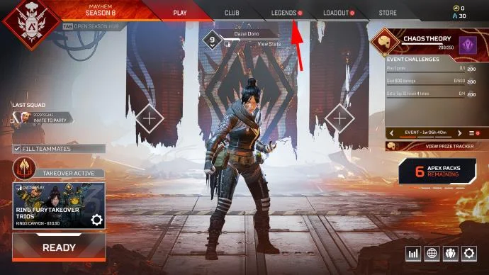 Sezione Leggende in Apex Legends