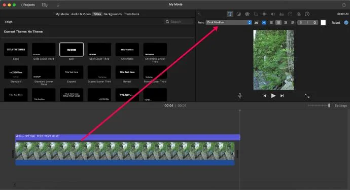 نحوه اضافه کردن متن به ویدیو در Imovie