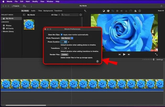 نحوه تغییر مدت زمان همه عکس ها در یک ویدیوی نمایش اسلاید در IMovie