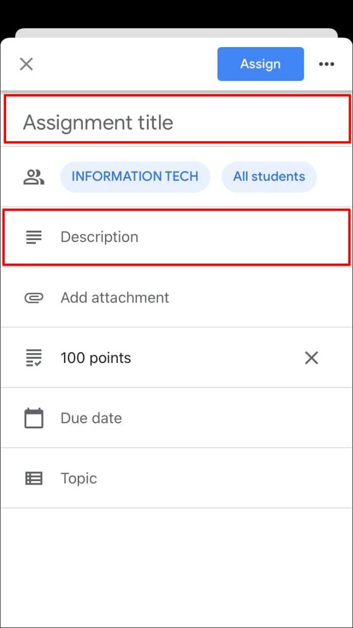 نحوه ایجاد یک تکلیف در Google Classroom