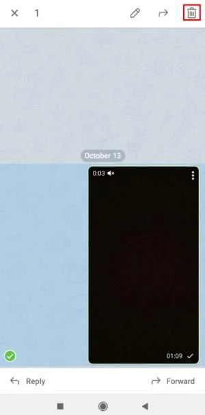 نحوه حذف رسانه در تلگرام