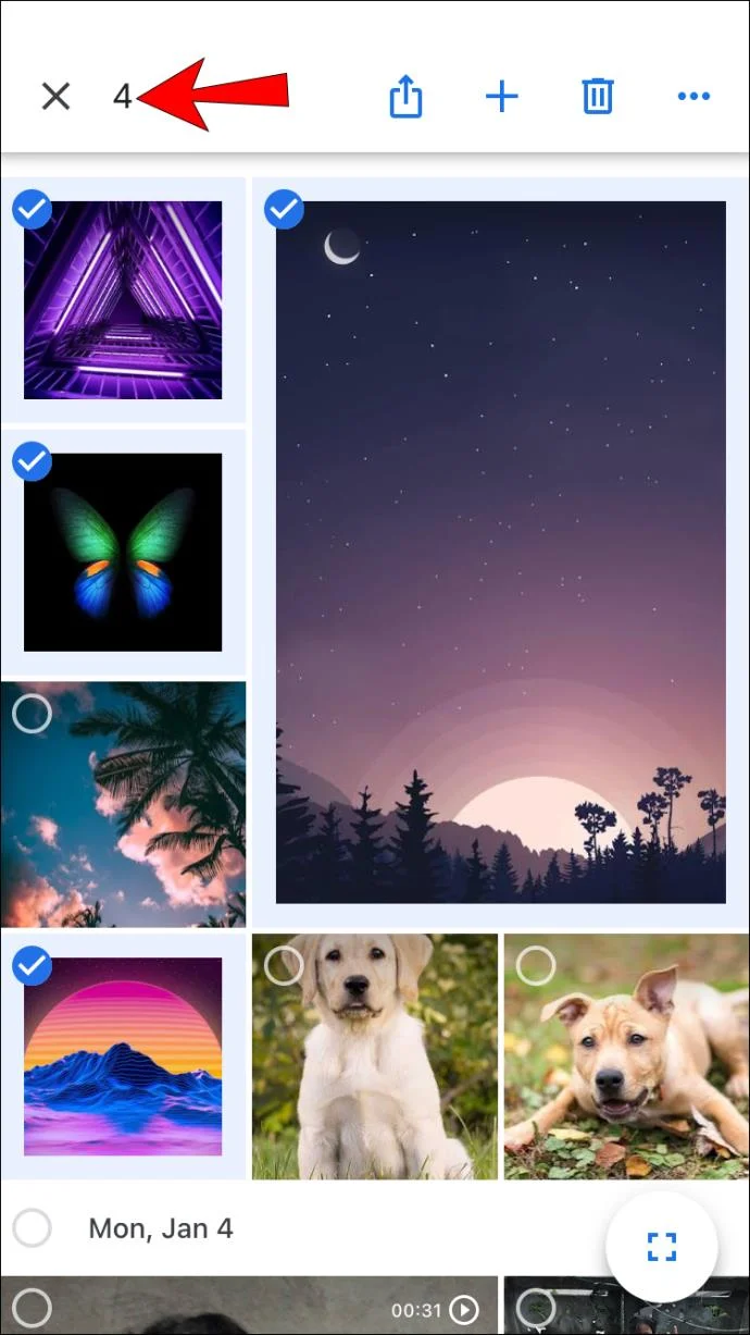 Aantal geselecteerde foto's op iPhone