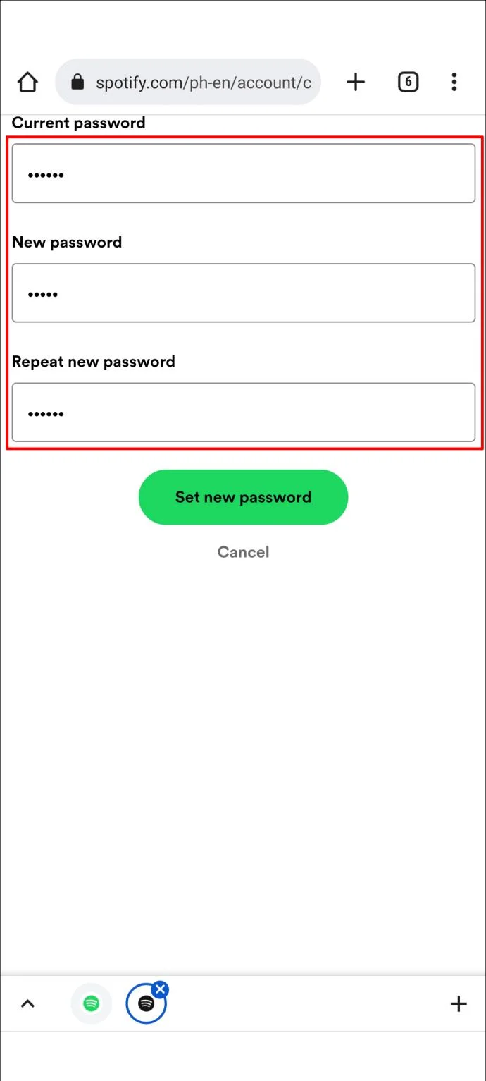 نحوه تغییر رمز عبور به حساب Spotify