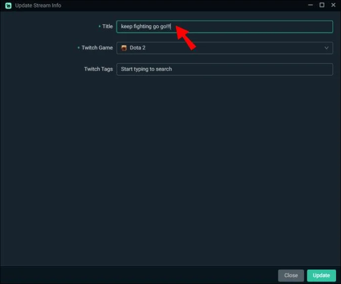 نحوه تغییر عنوان استریم در Twitch