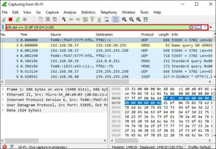 چگونه آدرس مک را با WireShark پیدا کنیم