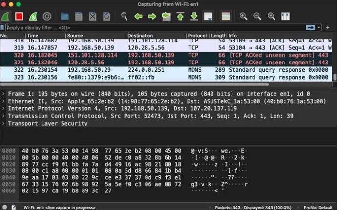 نحوه گرفتن بسته ها در WireShark