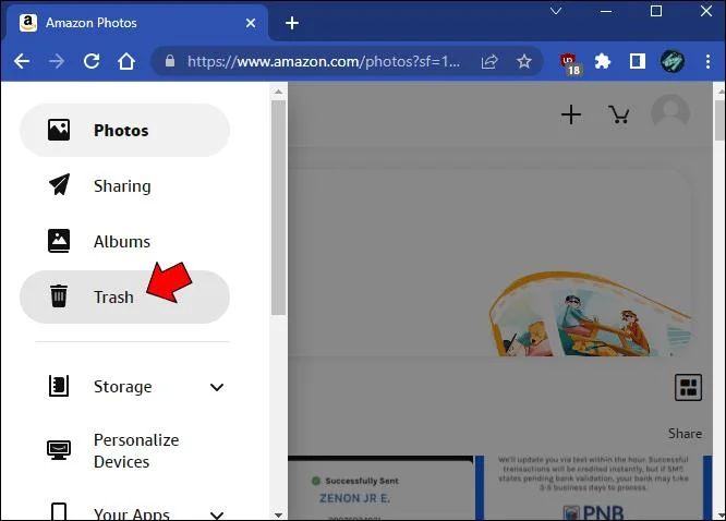 Cara Mengosongkan Sampah Di Foto Amazon