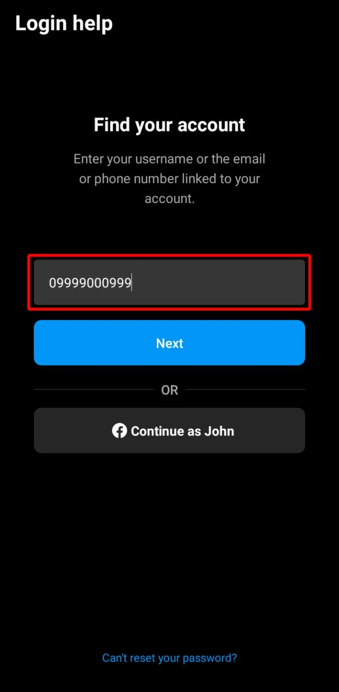 نحوه بازنشانی رمز عبور فراموش شده اینستاگرام