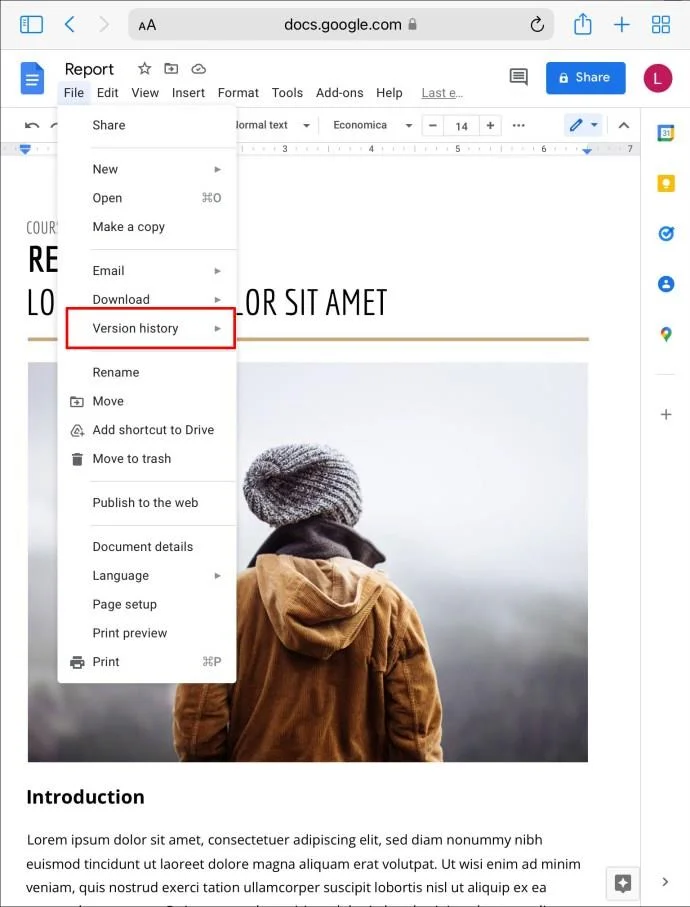 چگونه به نسخه قبلی Google Doc برگردیم