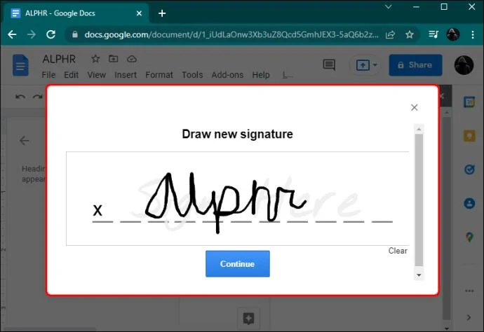 نحوه درج یک خط امضا در Google Docs