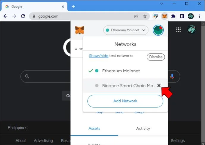 چگونه یک شبکه را از MetaMask حذف کنیم