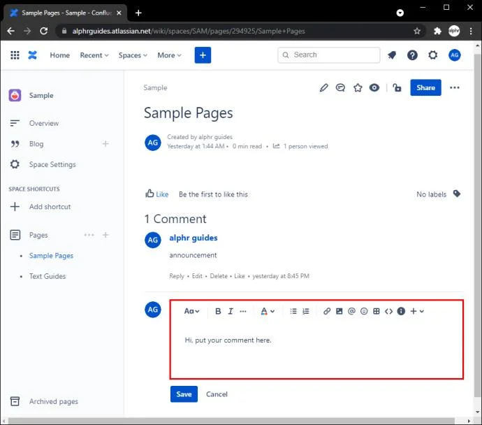 Cara Menambahkan Komentar Di Confluence