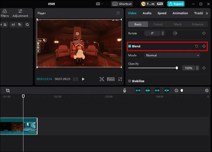 Choisir un mode de mélanger sur CapCut PC