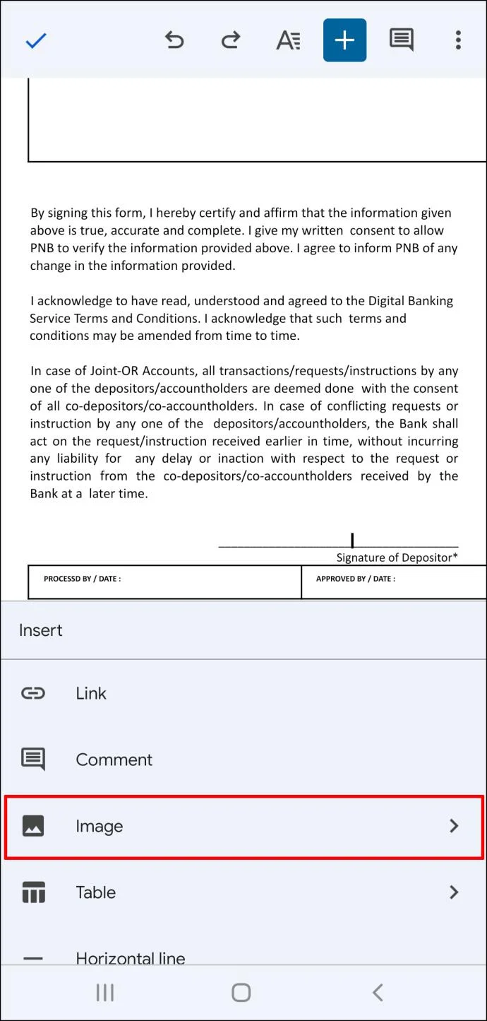 نحوه درج یک خط امضا در Google Docs