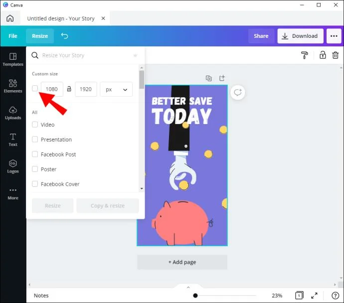 نحوه تغییر به چشم انداز در Canva
